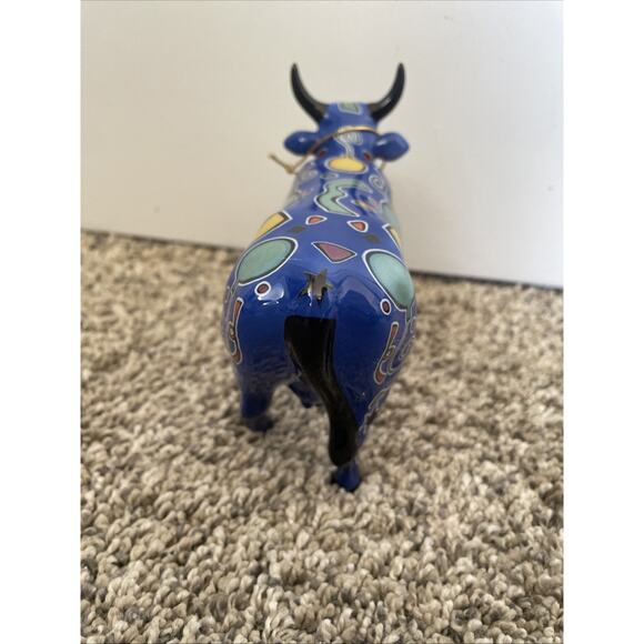 Cow Parade “Party Cow” Blue with Balloons 2000 #9178 Retired Westland Giftware - Picture 4 of 9